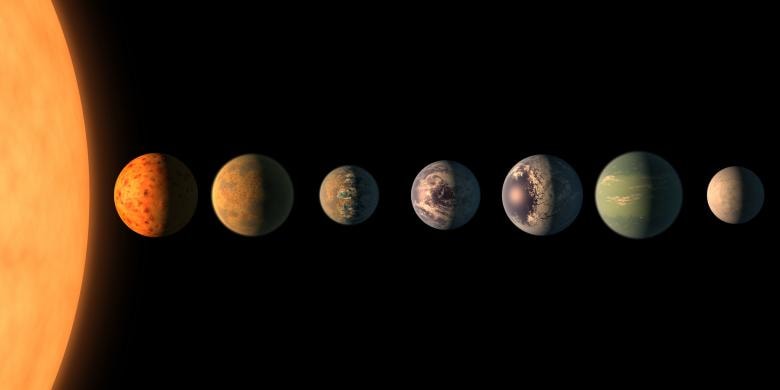 Artist's concept shows what each of the TRAPPIST-1 planets may look like, based on available data about their sizes, masses and orbital distances. REUTERS/NASA/JPL-Caltech