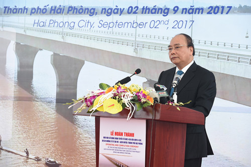 Thủ tướng, Nguyễn Xuân Phúc, cầu vượt biển, Tân Vũ-Lạch Huyện, Hải Phòng, thông xe