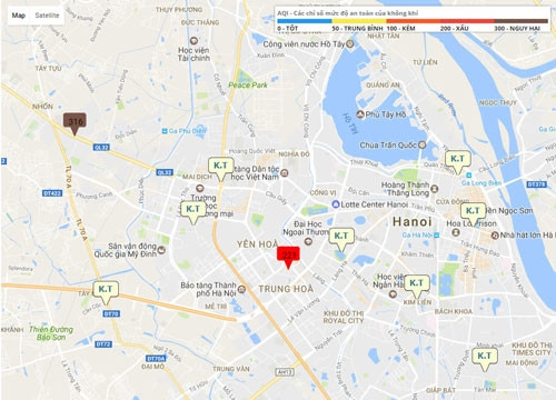 Hà Nội: Cảnh báo chất lượng không khí xấu ở khu vực Nhổn và Trung Hòa