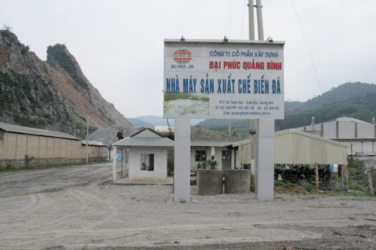 Quảng Bình: Người dân khốn khổ vì Công ty Đại Phúc khai thác đá gây ô nhiễm