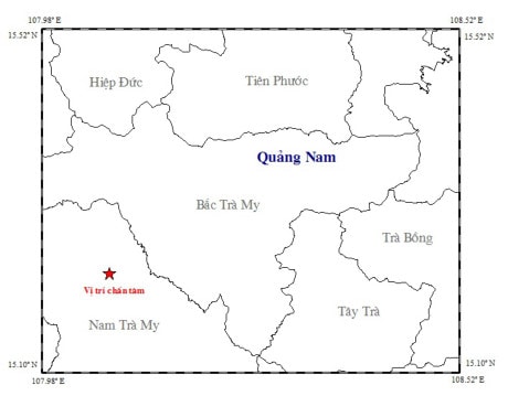 Quảng Nam: Xảy ra động đất 2,7 độ Richter