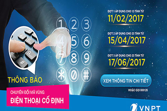 Từ ngày 17/6 Hà Nội và TP. HCM chuyển đổi mã vùng điện thoại cố định