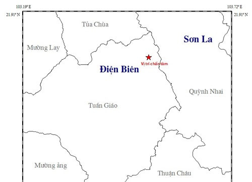 Trận động đất có cường độ 3,9 độ Richter xảy ra tại Điện Biên
