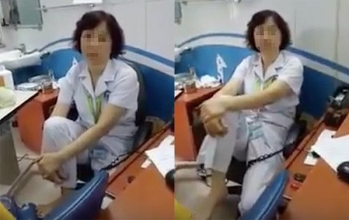 Nữ tiến sĩ Bệnh viện Mắt bị tạm dừng chuyên môn vì gác chân lên ghế
