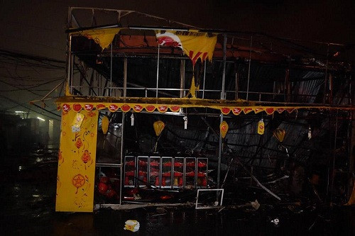 TP.Hà Nội: Cháy siêu thị trong đêm trên đường Giải Phóng
