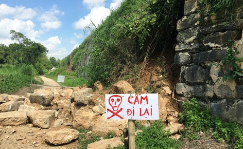 Thanh Hóa: Di sản Thành nhà Hồ bị sạt đổ sau mưa