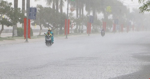 Khu vực nội thành Hà Nội có mưa lớn