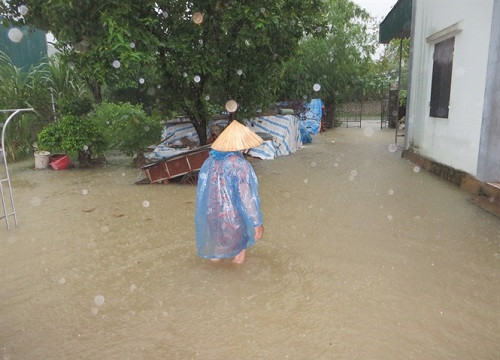 Nghệ An: Mưa lớn kéo dài gây ngập lụt tại huyện Quỳnh Lưu
