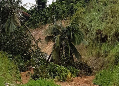 Kiên Giang: Xã đảo Lại Sơn bị ngập, sạt lở đường xá do mưa lớn