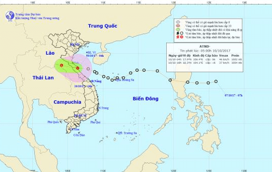 Áp thấp nhiệt đới đổ bộ vào đất liền các tỉnh Hà Tĩnh – Quảng Bình
