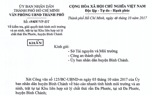 TP Hồ Chí Minh: Báo cáo kết quả kiểm tra bãi rác Đa Phước trong 7 ngày
