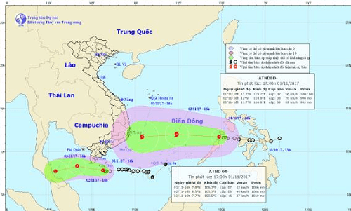 Cập nhật thông tin mới nhất về áp thấp nhiệt đới “song hành” với bão uy hiếp biển Đông