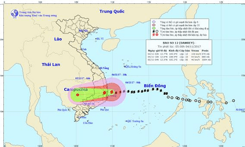 Bão số 12 đổ bộ vào các tỉnh Phú Yên – Khánh Hòa – Ninh Thuận với sức gió giật cấp 15