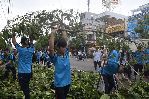 3.000 đoàn viên, thanh niên tham gia chiến dịch làm sạch môi trường sau bão