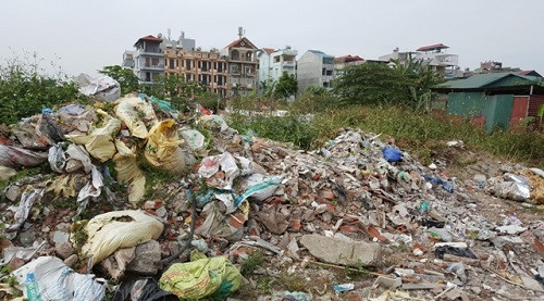 Đầm Hồng (Thanh Xuân, Hà Nội) ngập trong rác thải