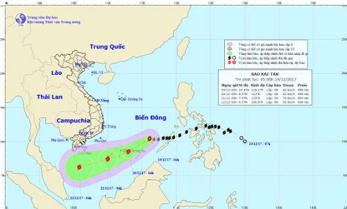 Cơn bão số 15 (bão Kai – tak) trên biển Đông với sức gió giật cấp 10