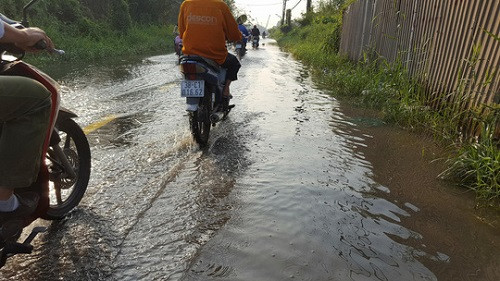 Triều cường đạt đỉnh, TP Hồ Chí Minh lại ngập nước
