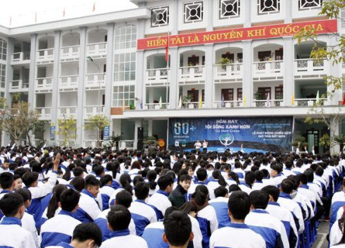 Hà Giang phát động Giờ trái đất tại trường THPT Chuyên Hà Giang