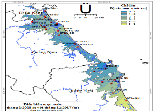Vùng Duyên hải Nam Trung Bộ: Diễn biến mực nước dưới đất có xu hướng hạ