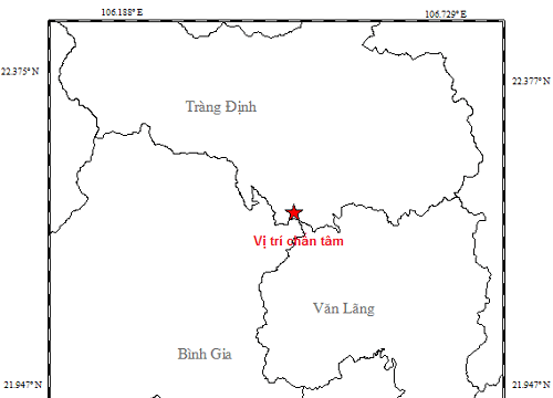 Lạng Sơn xảy ra động đất 3.2 độ richter