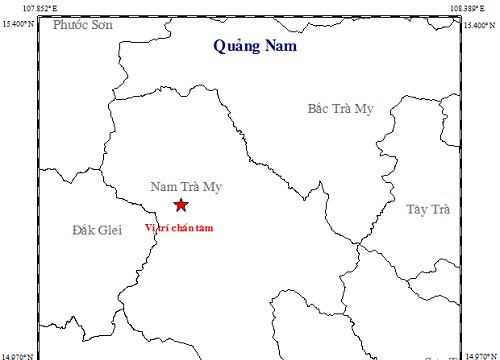 Xảy ra động đất 3,5 độ richter tại Quảng Nam