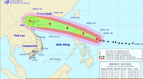 Siêu bão Mangkhut mạnh tương đương siêu bão Haiyan, ảnh hưởng trực tiếp đến vịnh Bắc Bộ