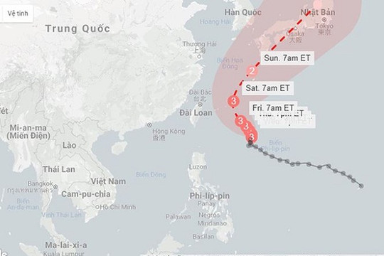 Xuất hiện siêu bão Trami ở Tây Thái Bình Dương