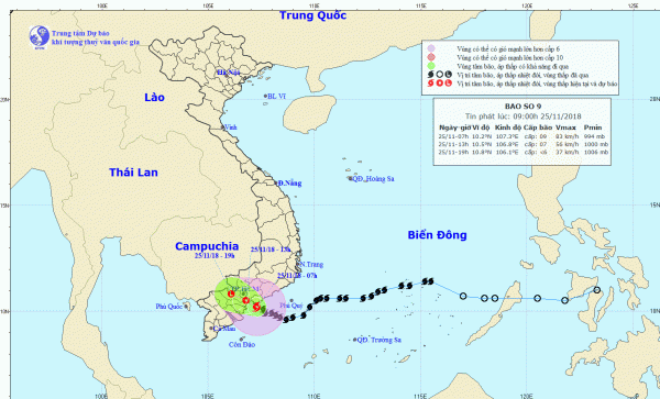Bão giật cấp 12 áp sát tỉnh Bình Thuận – Bến Tre