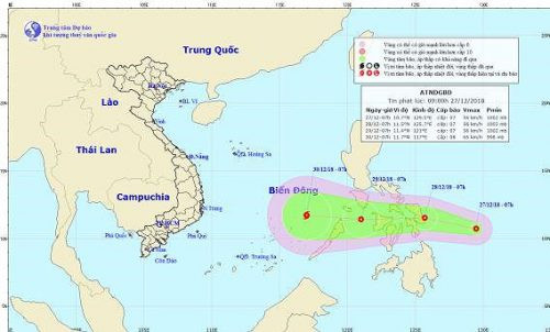 Biển Đông: Xuất hiện áp thấp nhiệt đới
