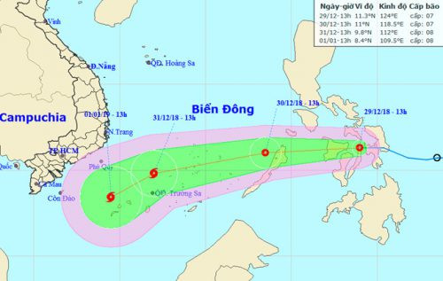 Áp thấp nhiệt đới có thể thành bão số 8 trên biển Đông