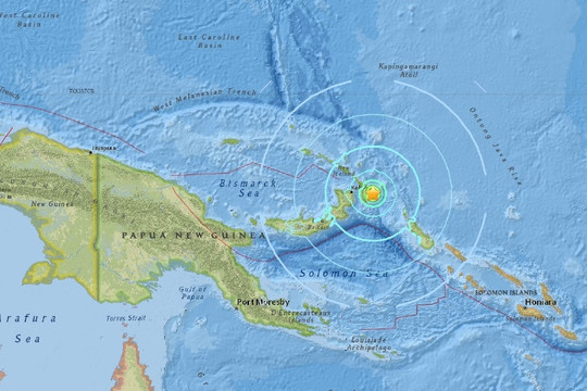 Ngoài khơi Papua New Guinea rung chuyển vì động đất cường độ 6,1