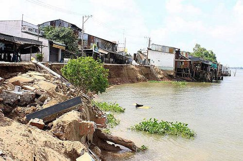 An Giang: Xuất hiện vết nứt dài 70m ở bờ sông Hậu