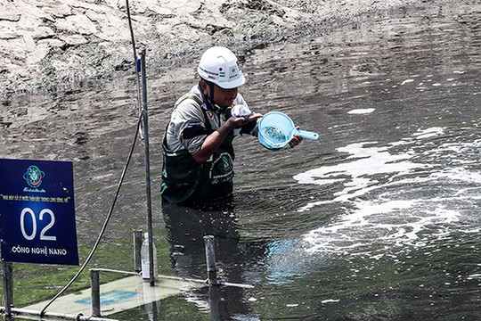 Sông Tô Lịch bớt hôi sau 3 tuần thử nghiệm công nghệ Nhật Bản