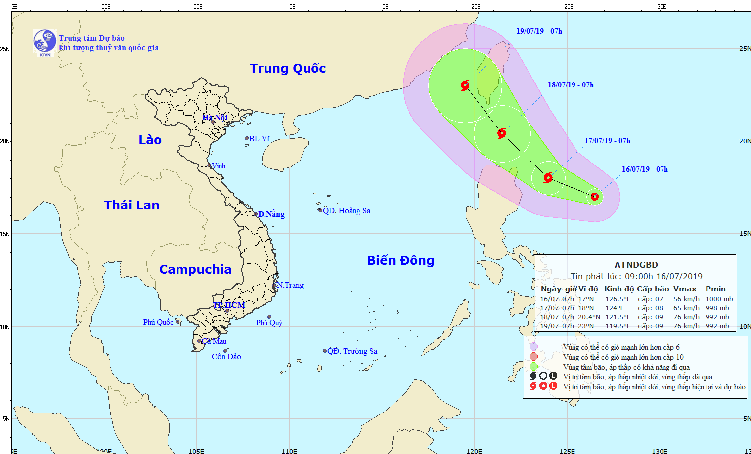 Xuất hiện áp thấp nhiệt đới ngoài biển Đông