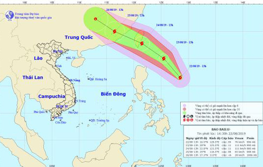 Xuất hiện bão Bailu đang hoạt động gần Biển Đông