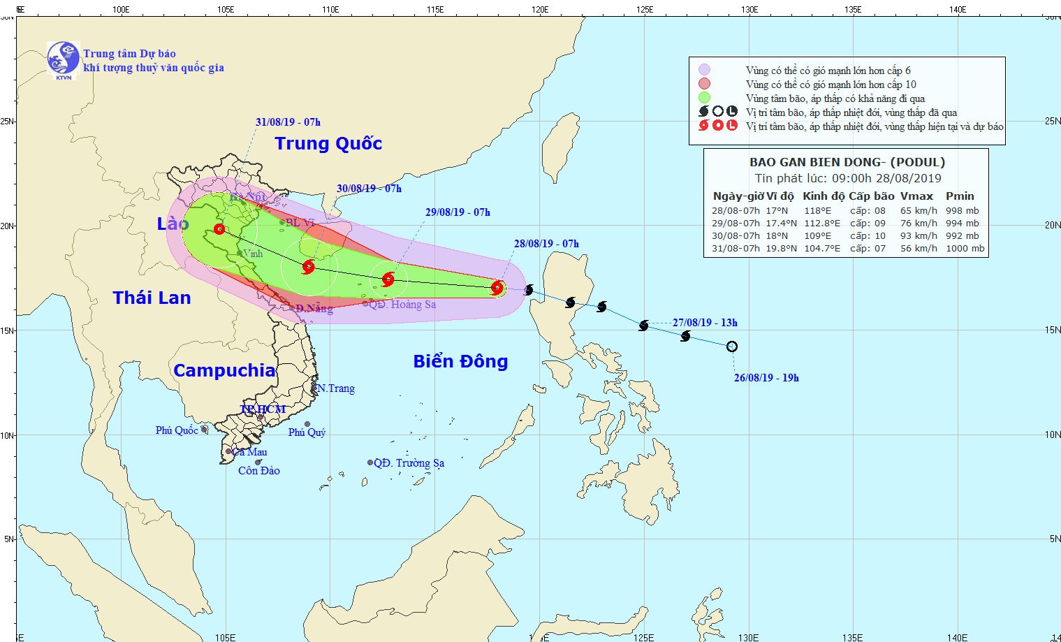 Xuất hiện bão số 4 trên biển Đông