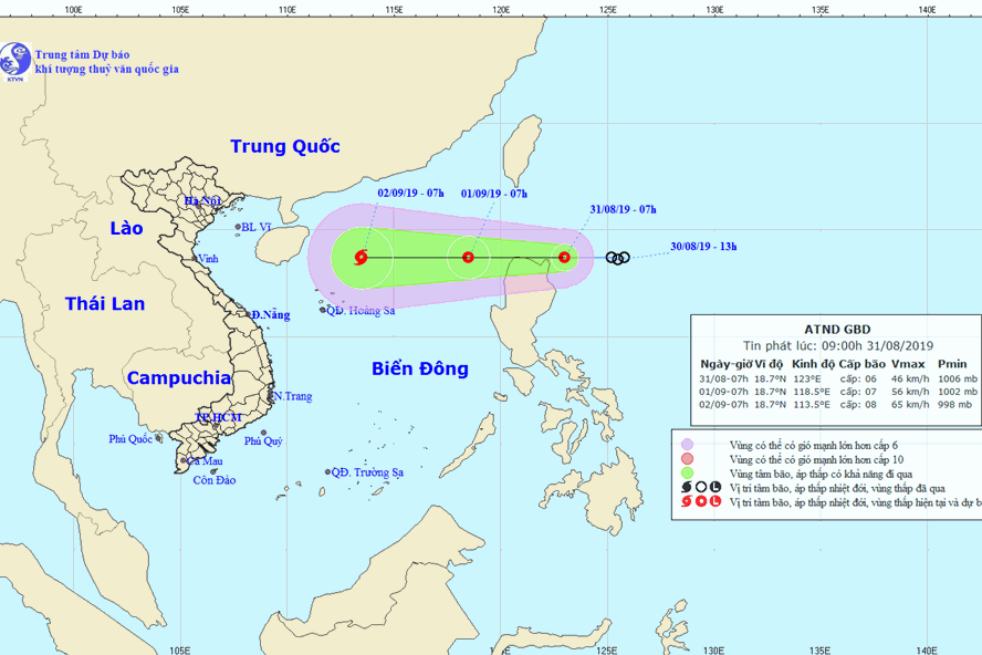 Áp thấp nhiệt đới giật cấp 8 gần biển Đông khả năng mạnh thành bão