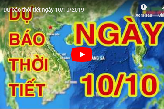 Dự báo thời tiết ngày 10/10/2019