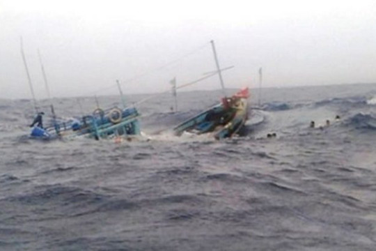 Quảng Nam: Ứng cứu kịp thời 12 ngư dân trên tàu cá bị chìm