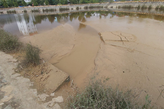 Nghệ An: Nhà máy nước xả bùn thải đặc quánh ra hồ điều hòa Cửa Nam