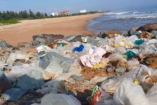 Phú Yên: Bãi biển thành phố Tuy Hòa ngập tràn rác thải