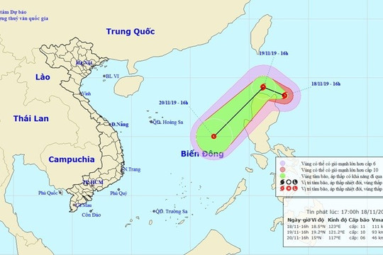 Xuất hiện bão Kalmaegi mạnh cấp 11 áp sát Biển Đông