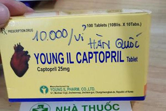 Thu hồi thuốc trị tăng huyết áp Young II Captopril Tablet không đạt chất lượng