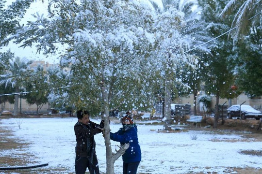 Thời tiết cực đoan, thủ đô Baghdad đón tuyết rơi hiếm có