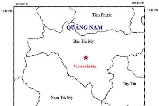 Quảng Nam: Xảy ra trận động đất tại huyện Bắc Trà My với cường độ 2,8 độ Richter