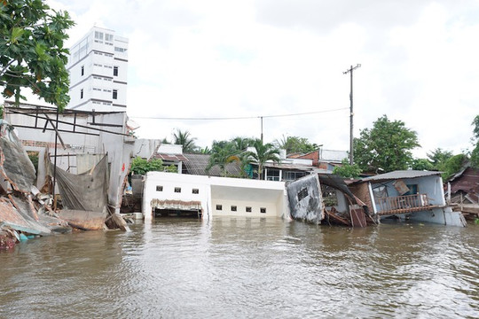 Sạt lở nghiêm trọng, 5 căn nhà bị cuốn trôi xuống sông Cần Thơ
