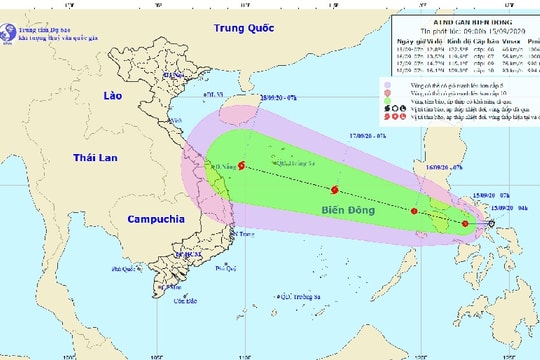 Áp thấp nhiệt đới giật cấp 8 áp sát Biển Đông