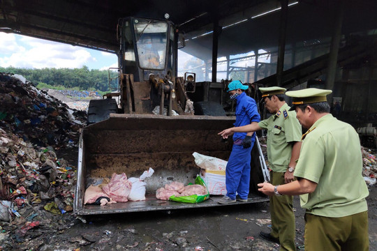 Bình Phước: Phát hiện 75kg thịt lợn bốc mùi hôi thối