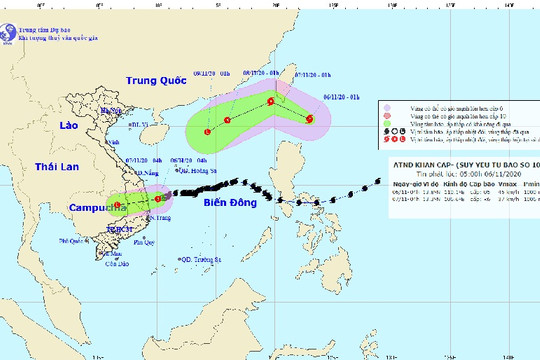 Áp thấp nhiệt đới trên vùng biển Quảng Ngãi-Phú Yên gây mưa lớn