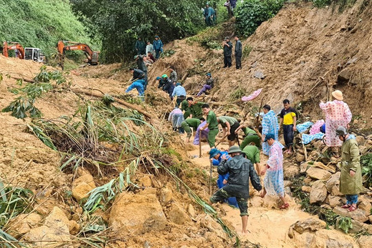 Vụ sạt lở núi ở Bắc Trà My: Đã tìm thấy thi thể nạn nhân mất tích